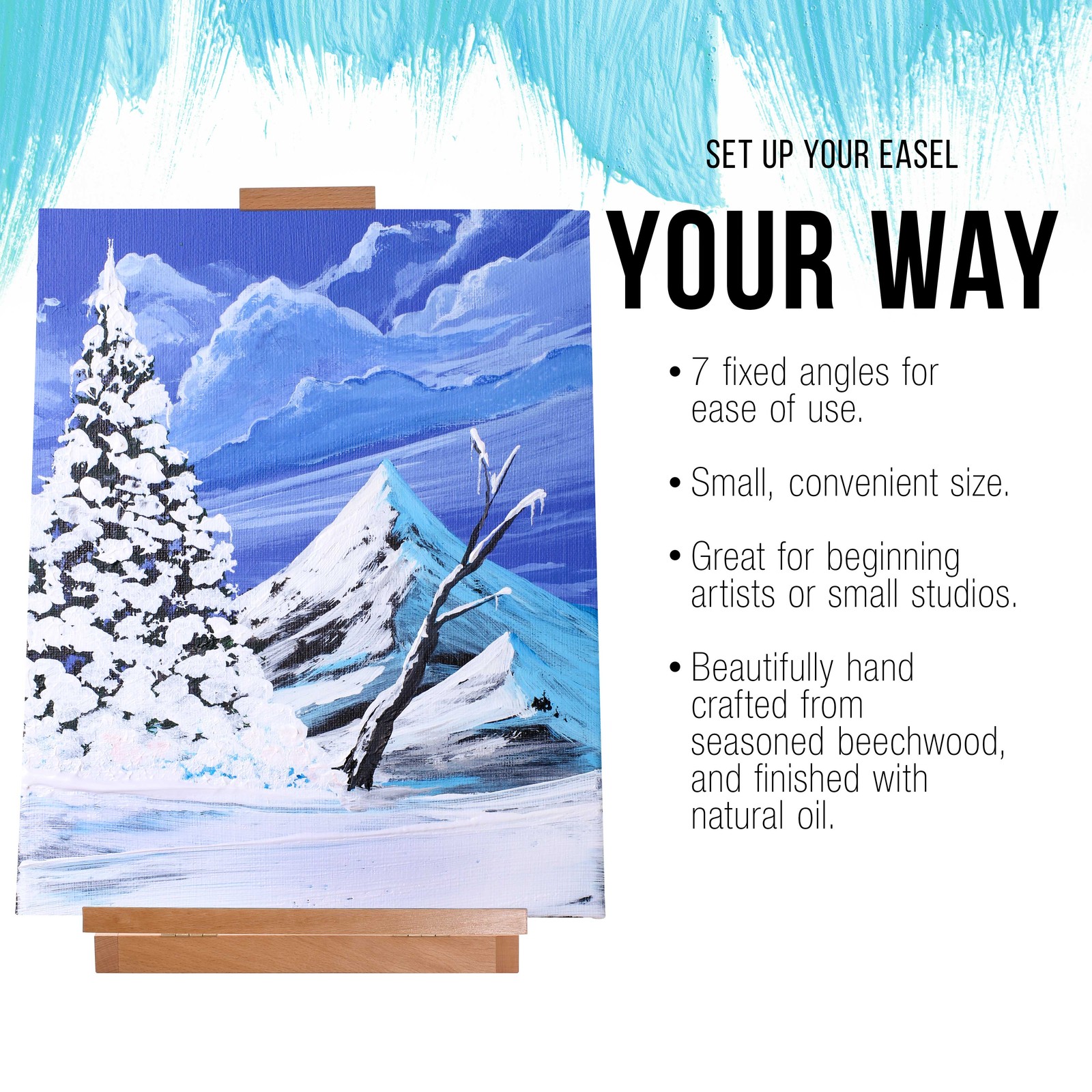U.S. Art Supply Venice Heavy Duty Tabletop Wooden H-Frame Studio Easel – Artists