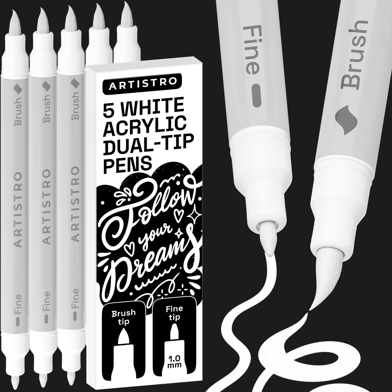 Acrylic Paint Marker Pens for Rock Wood Glass Fabric Drawing Art Supplies