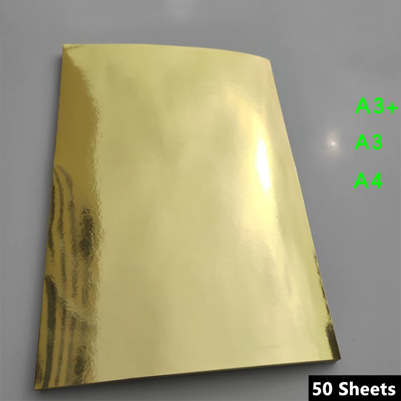 80gsm Gold Foil Sticker Paper A4 70gsm Silver Alum Adhesive Labels A3 50 Sheets