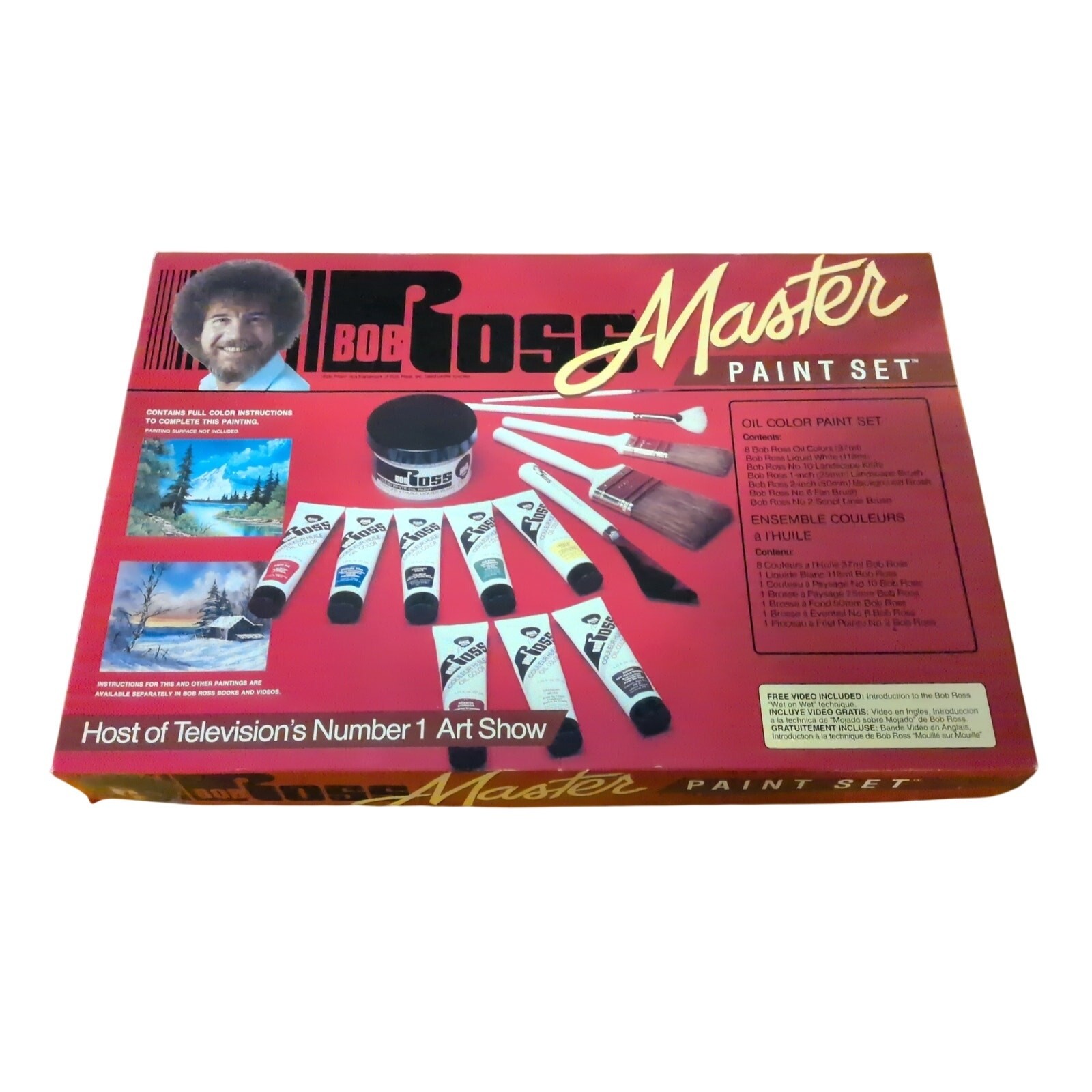 Vintage Bob Ross Master Oil Paint & Brush Set R6510 with VHS – COMPLETE *Read