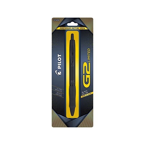 Pilot G2 Limited Refillable & Retractable Rolling Ball Gel Pen .7mm Matte Black