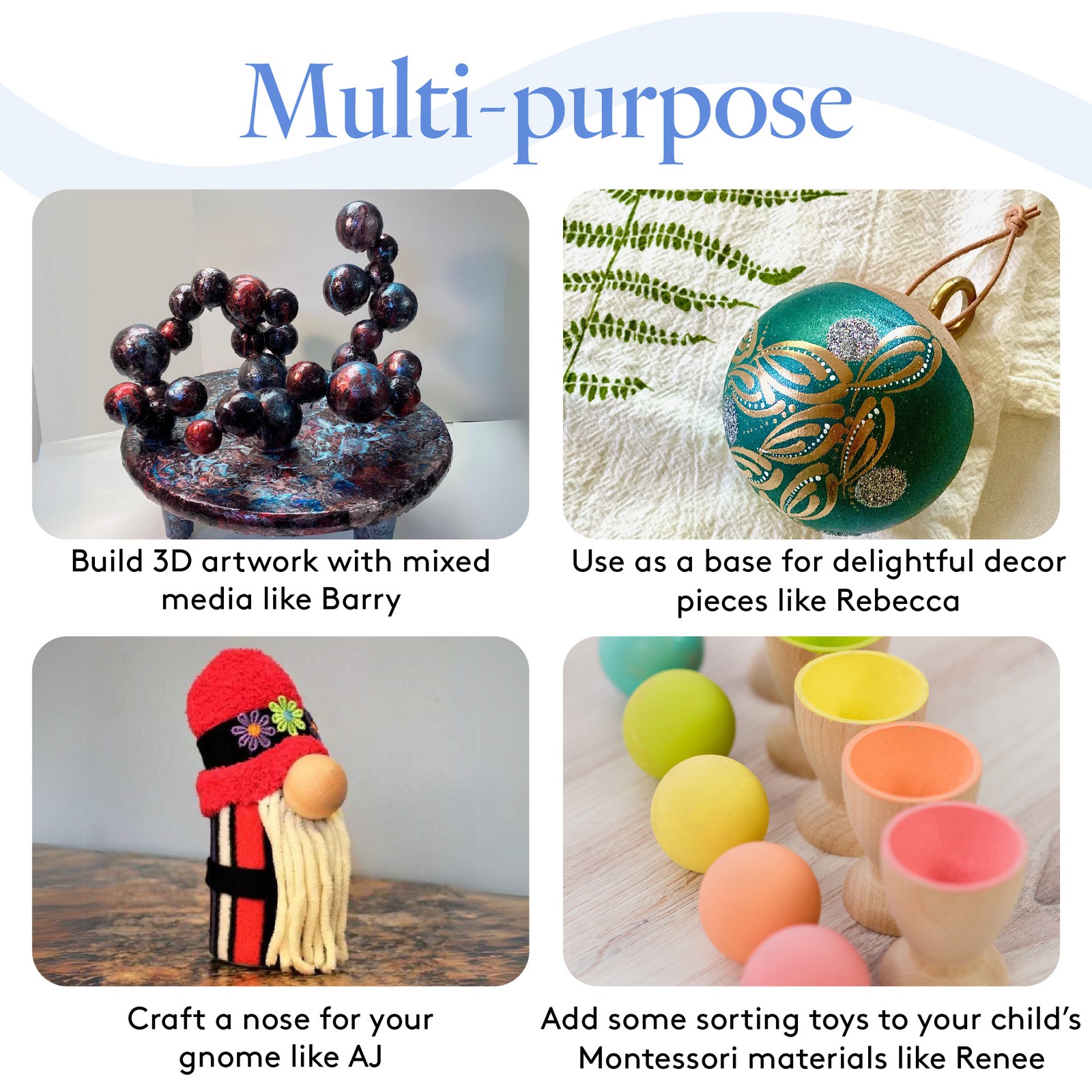 Wooden Balls 4 inch Unfinished, Round, Birch Hardwood Craft Balls | Woodpeckers