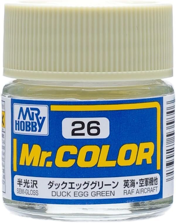 Mr. Hobby C26 Mr. Color Semi Gloss Duck Egg Green Lacquer Paint 10ml – US