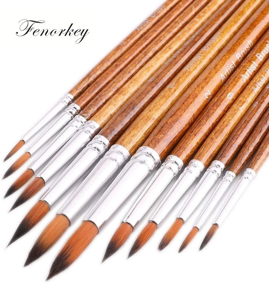 Watercolor Brush Set Pure Kolinsky Sable Hair Pointed Round Art Paint