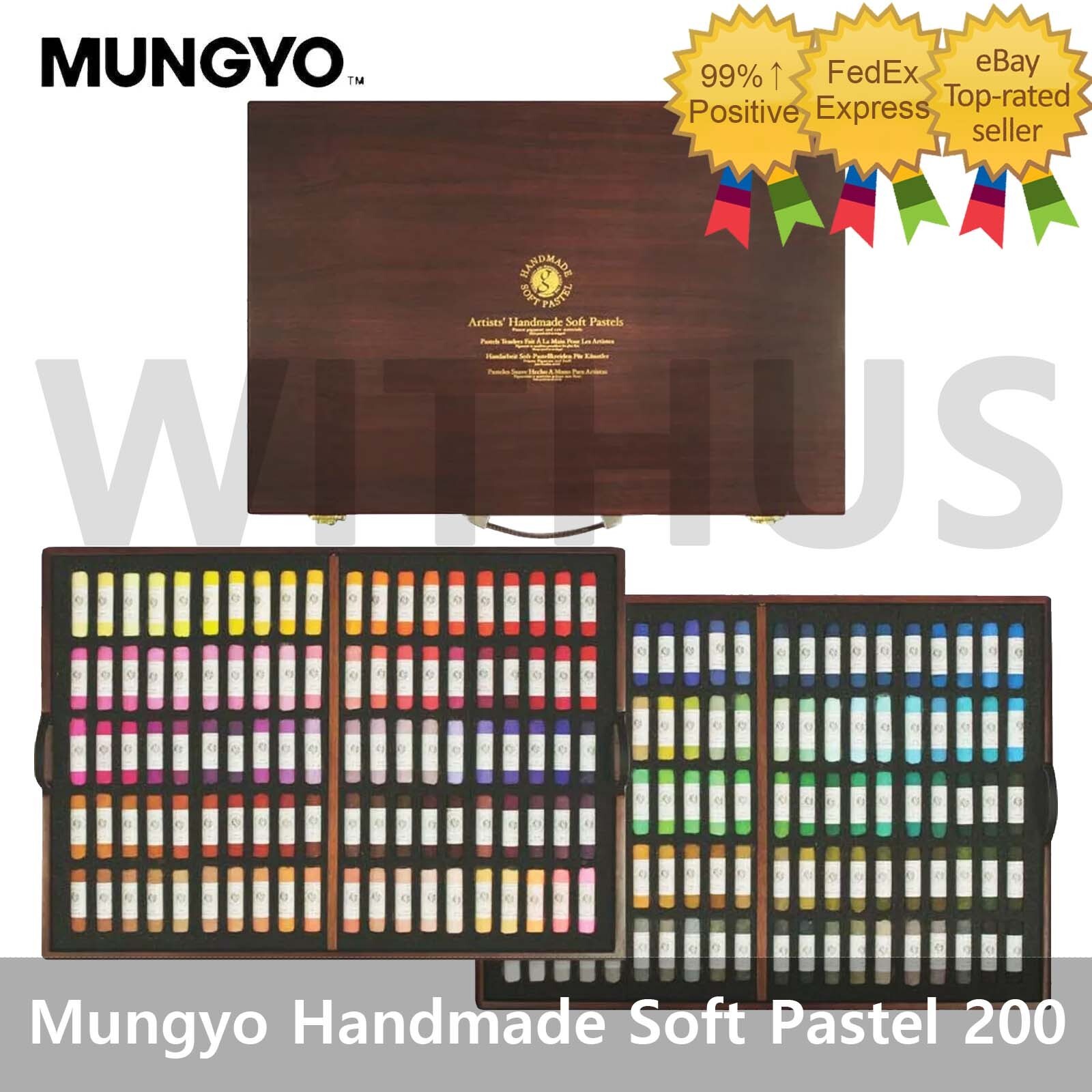 Mungyo Gallery Artists’ Handmade Soft Pastel Wood Box of 200 Colors MPHM-200W