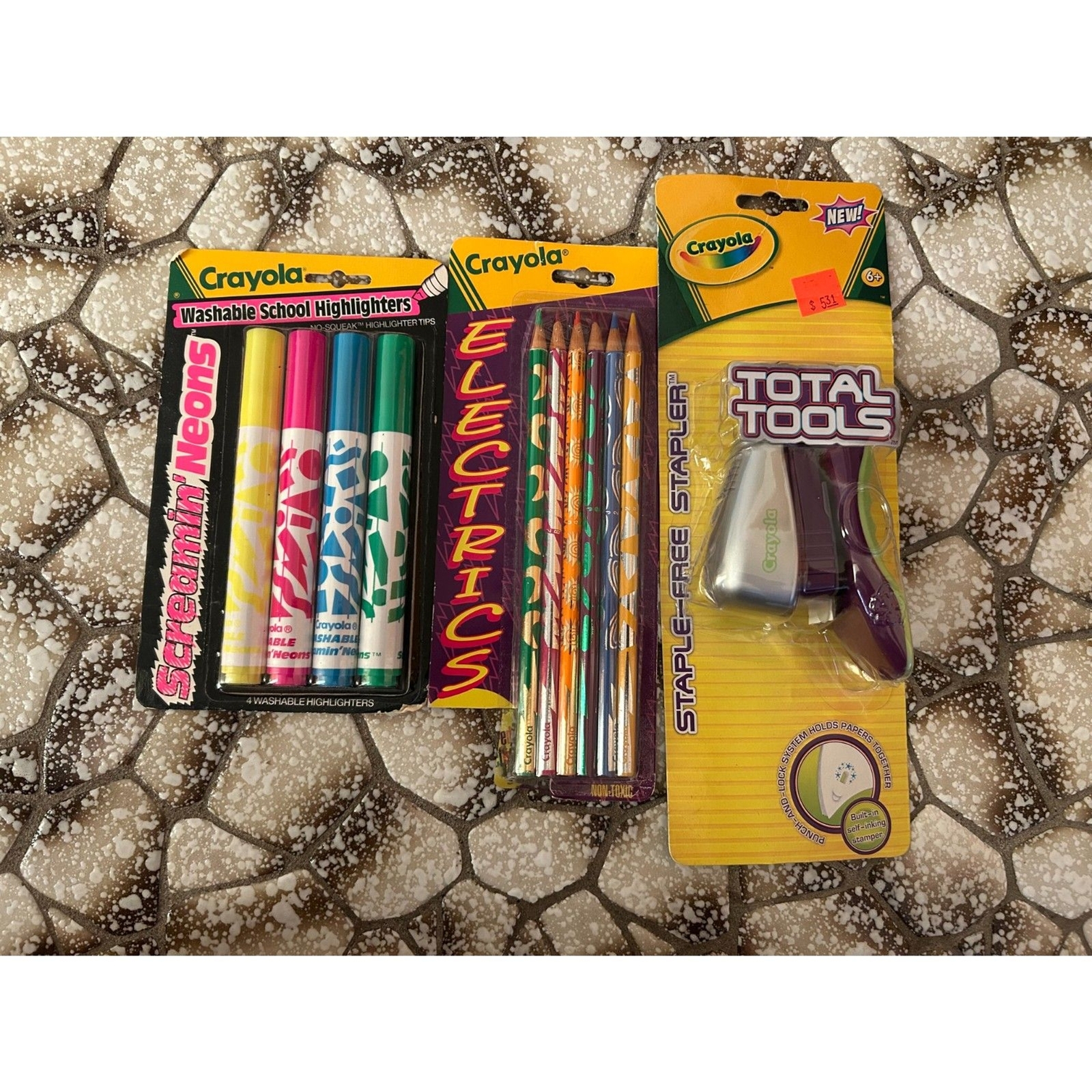Vtg Crayola Total Tool Staple Binney Smith Electric Pencil Screamin’ Markers Lot