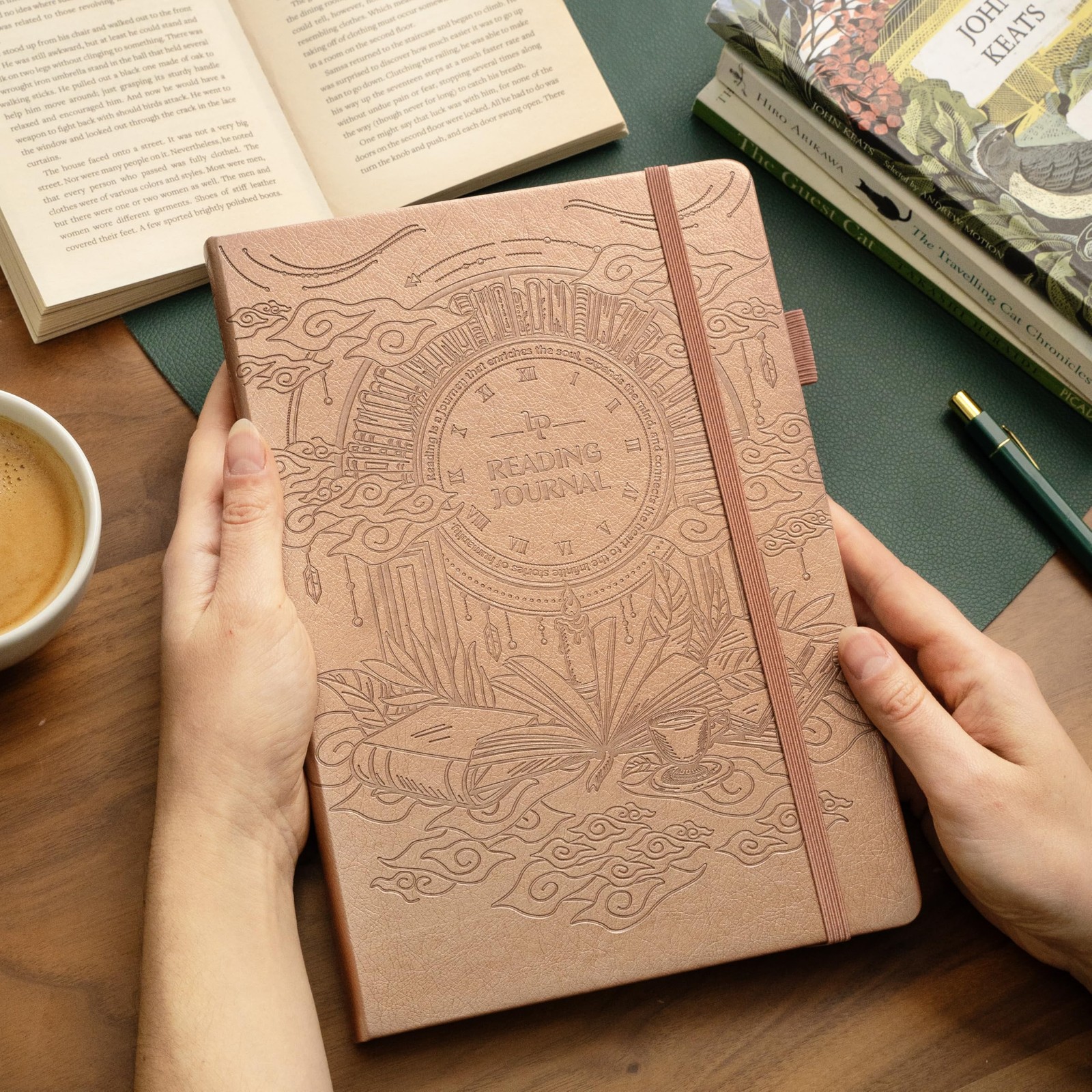 Rose Gold Legend Reading Journal Book Lovers Log Tracker 180 Reviews