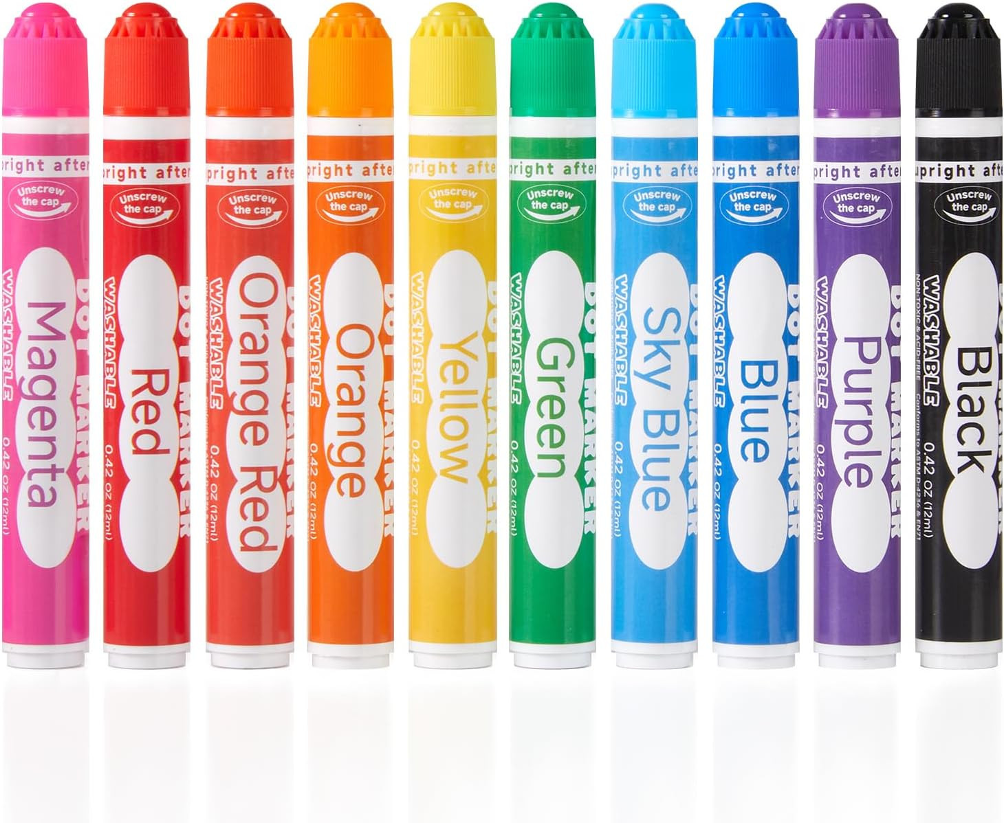 Dot Markers, 10 Colors Washable Markers for Toddlers,Bingo Daubers Supplies Kids
