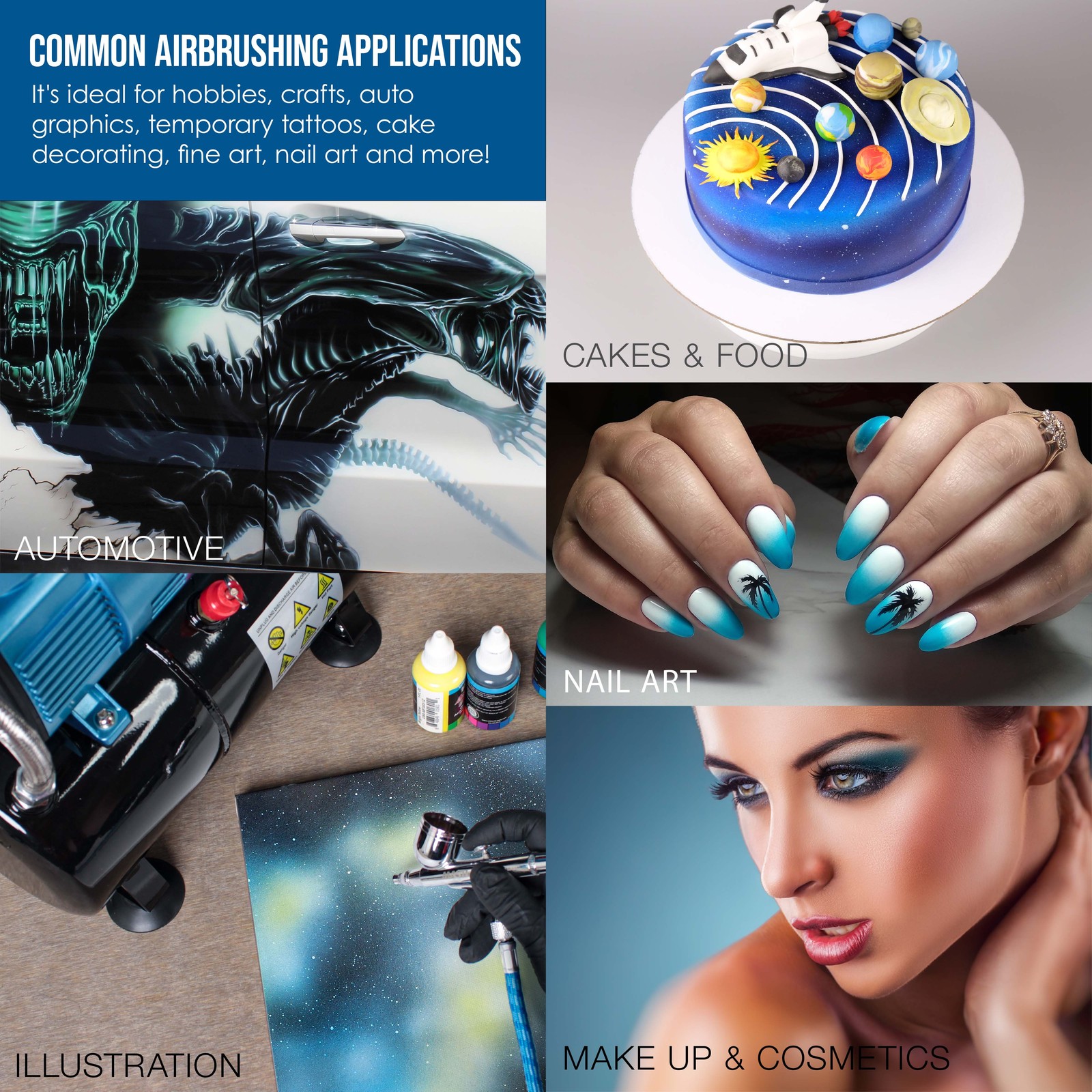 Master Airbrush Model G23 Multi-Purpose Dual-Action Gravity Feed Airbrush Set Kt