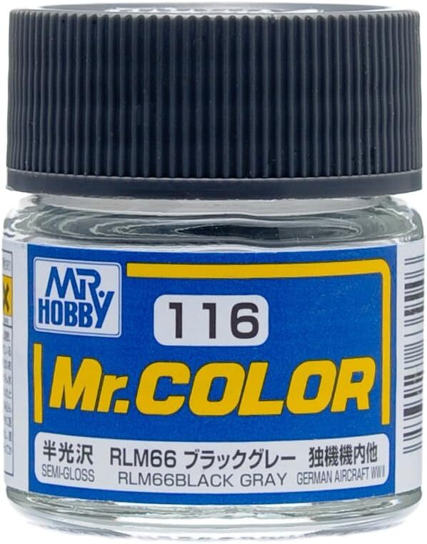 Mr. Hobby C116 Mr. Color Semi Gloss RLM66 Black Gray Lacquer Paint 10ml – US