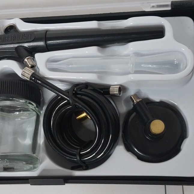 HS-38 Air Brush Kit w/ Hose, 2 Glass Jars, Accessories & Instructions