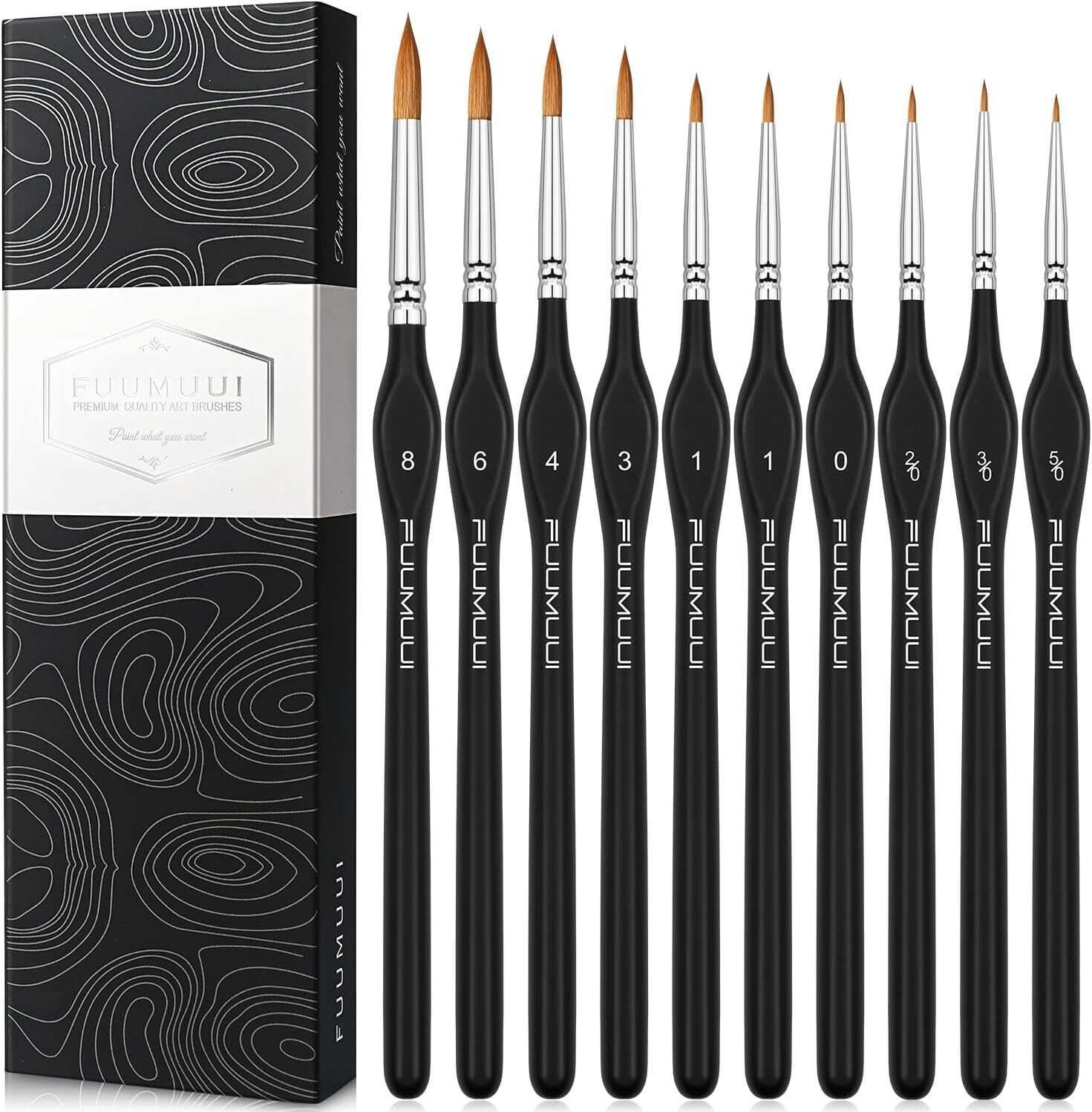 Pinceles De Acuarela Kolinsky Sable, Juego De 10 Pinceles De Pintura Con Deta…