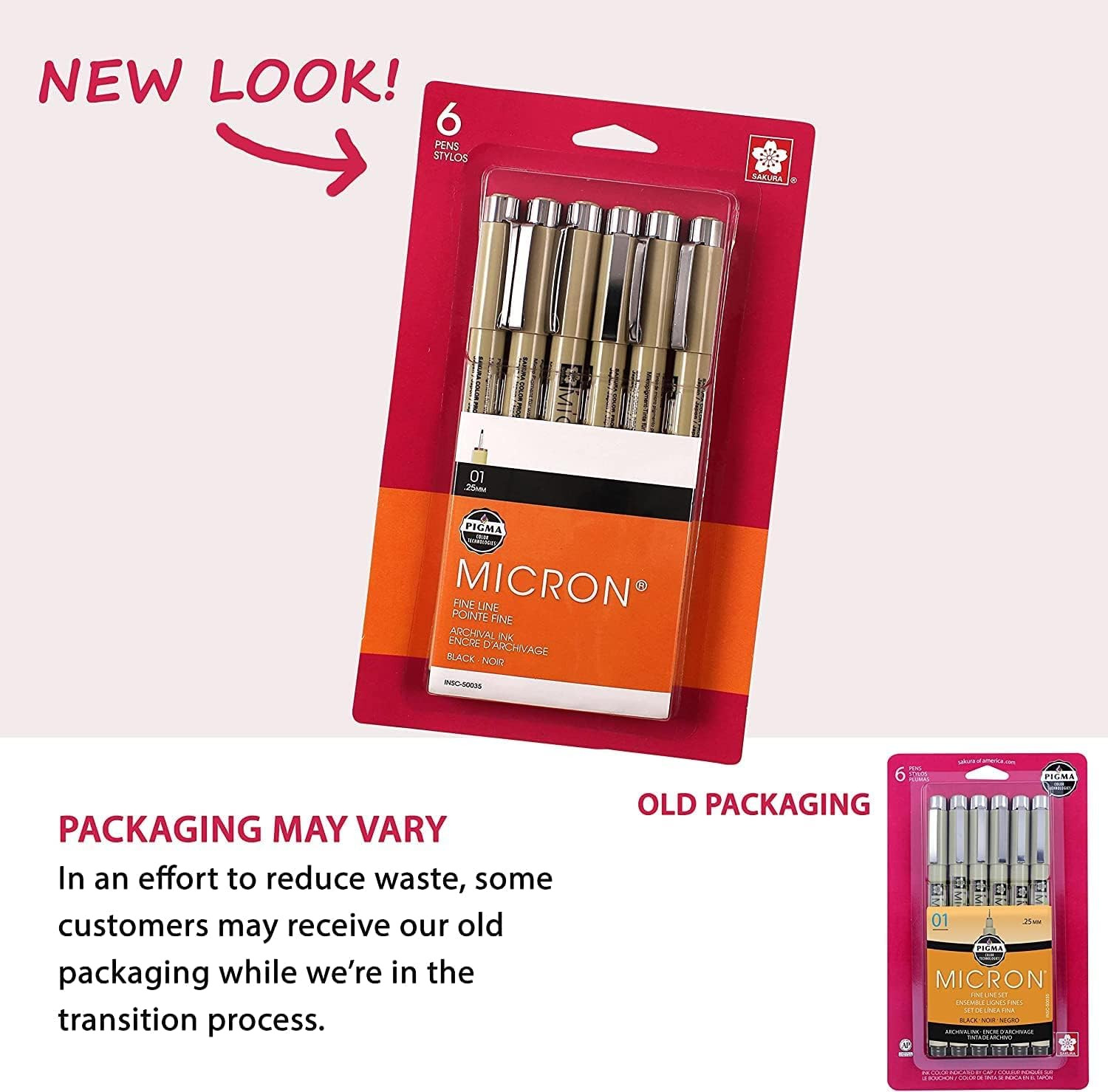 01 Tip Fineliner Pens Archival Black Ink 6 Pack 50035