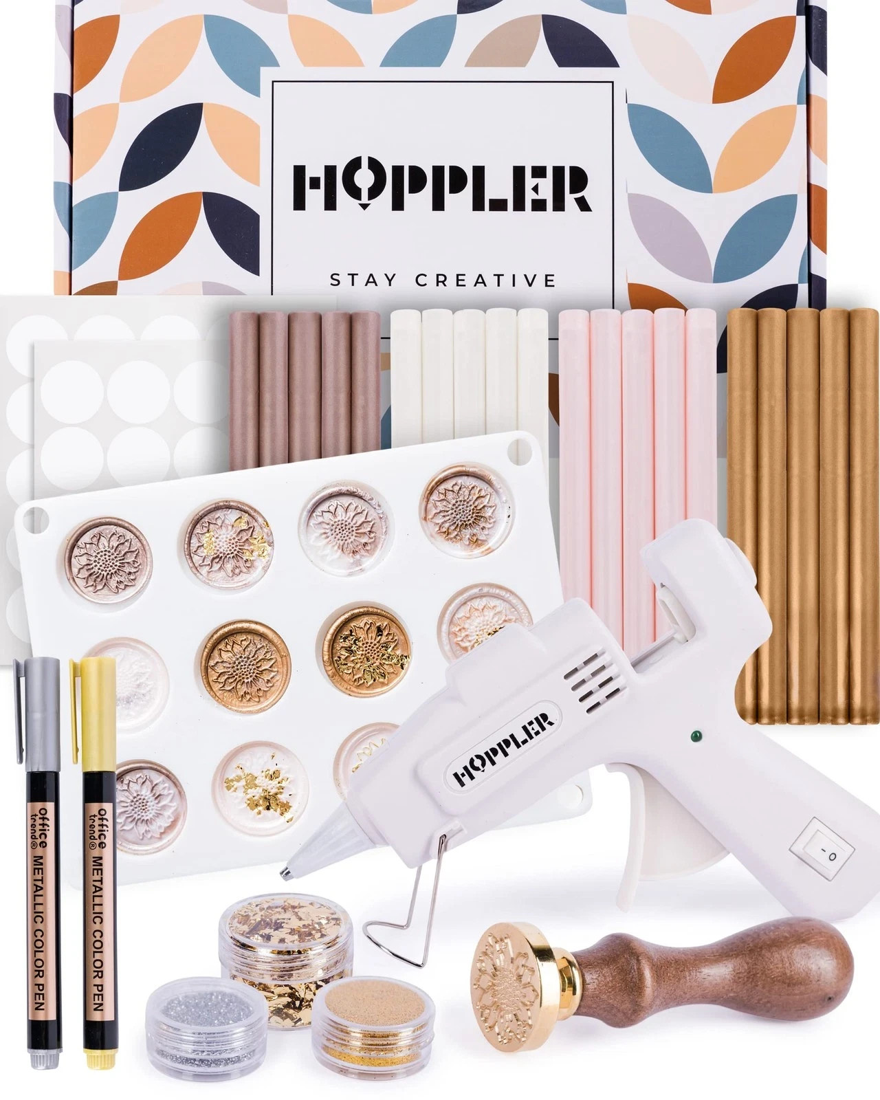 Hoppler Premium Wax Seal Kit with Sealing Wax Gun, Wax Seal Sticks, Wax Seal 12M