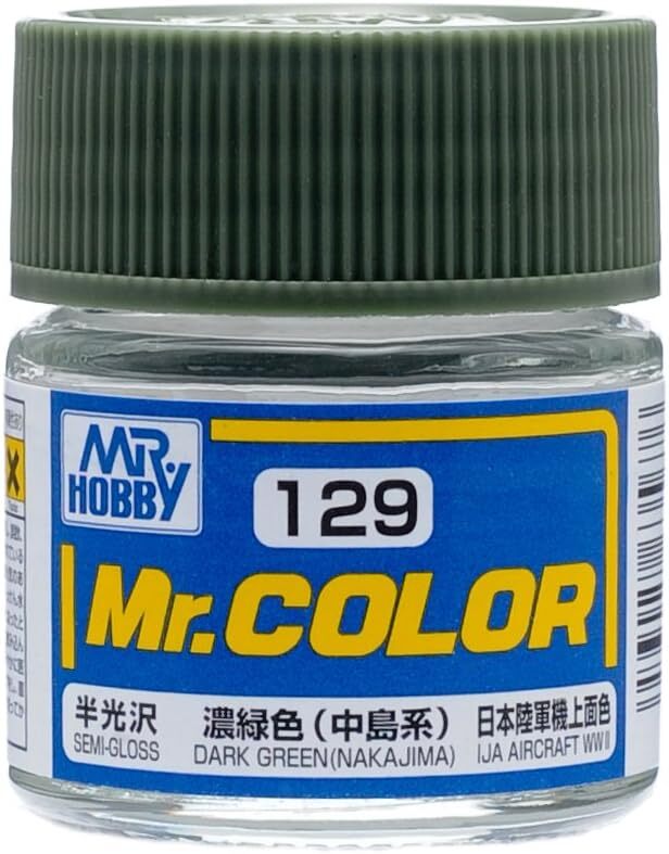 Mr. Hobby C129 Mr. Color Dark Green (Nakajima) Lacquer Paint 10ml – US
