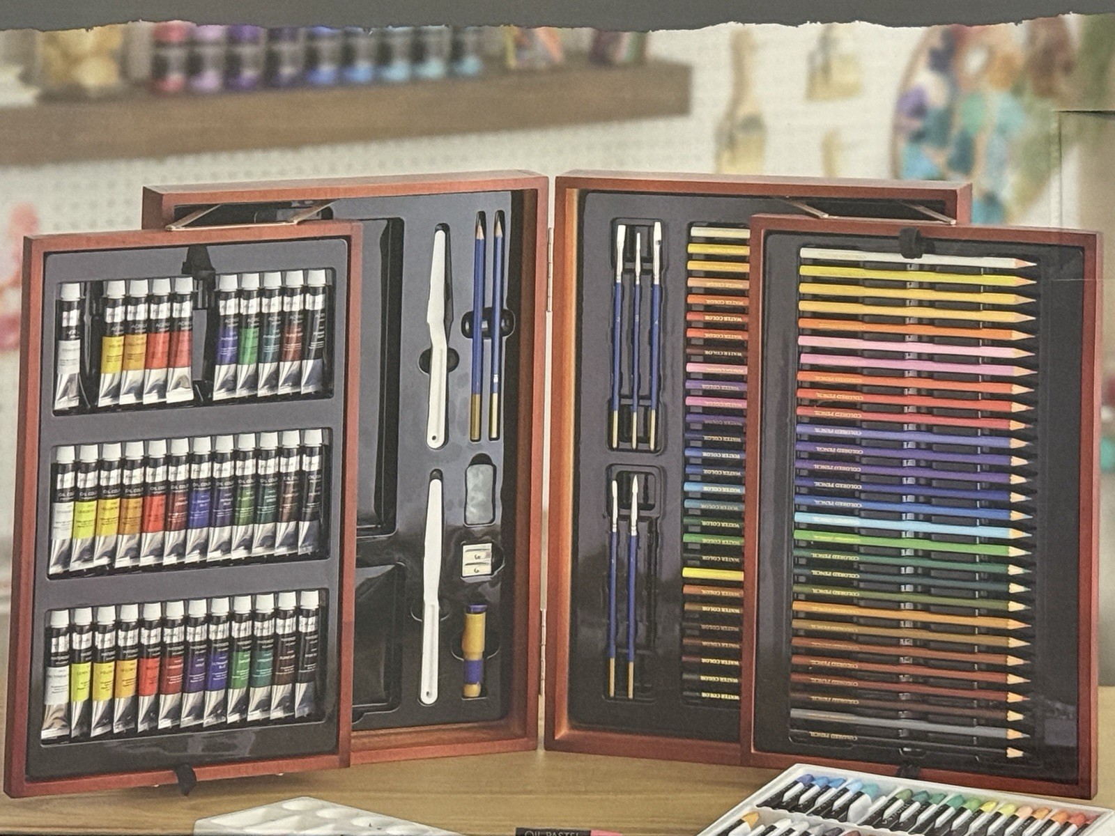 New & Sealed Fine Art Studio Mixed Media Art Set 143 Piece Oil Paint Etc W/ Case