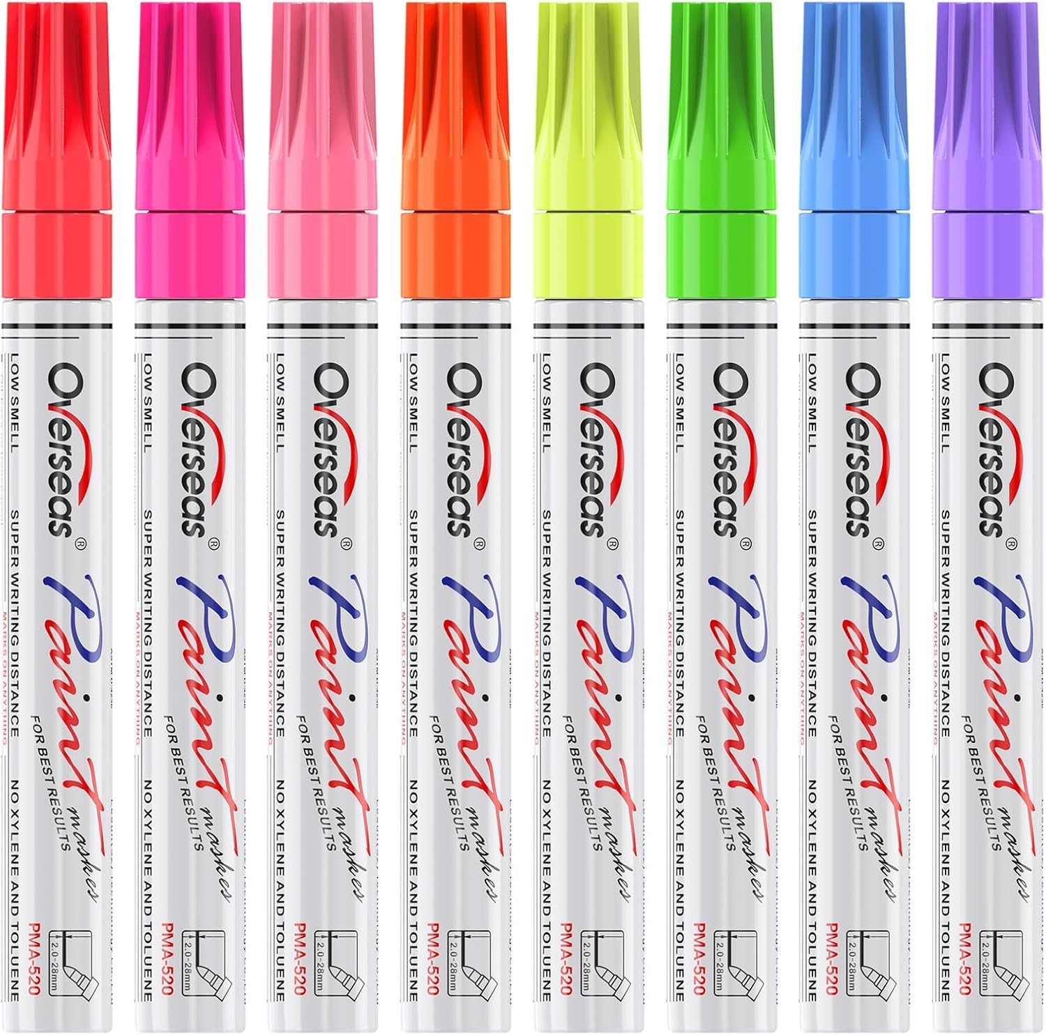 Overseas Neon Fluorescent Paint Marker Pens 8 Colors OilBased Paint Markers,…