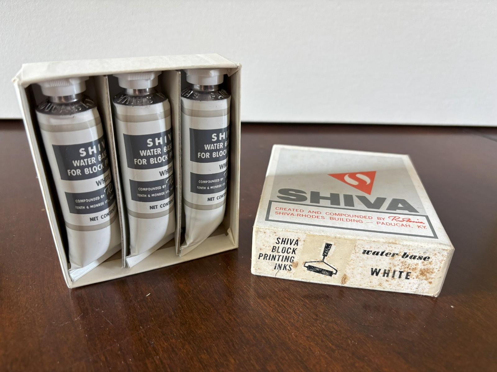 SHIVA Water Base Block Printing Ink WHITE (Box of 3 tubes)