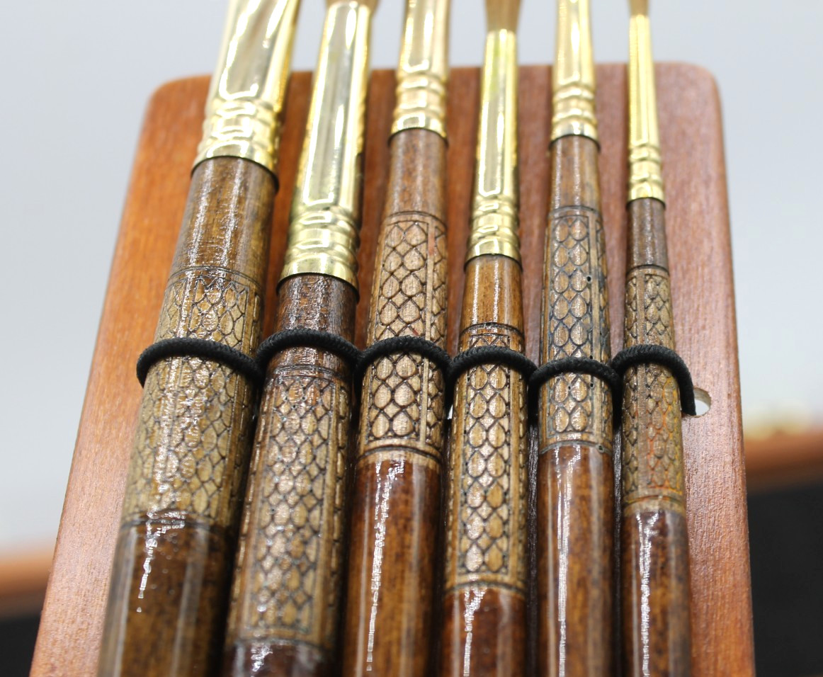 Escoda Reserva Kolinsky-Tajmyr Sable Brushes, Long Handle – Set of 6 – Great
