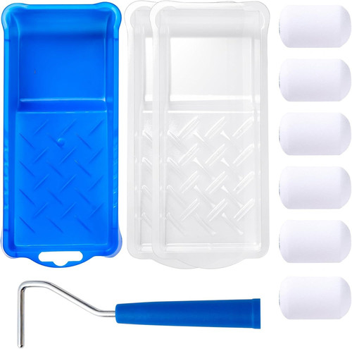 Mister Rui Foam Paint Roller, 2 Inch Mini Roller 2 Inch,10 Pack, Blue