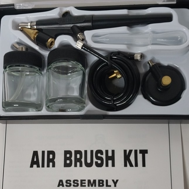 HS-38 Air Brush Kit w/ Hose, 2 Glass Jars, Accessories & Instructions