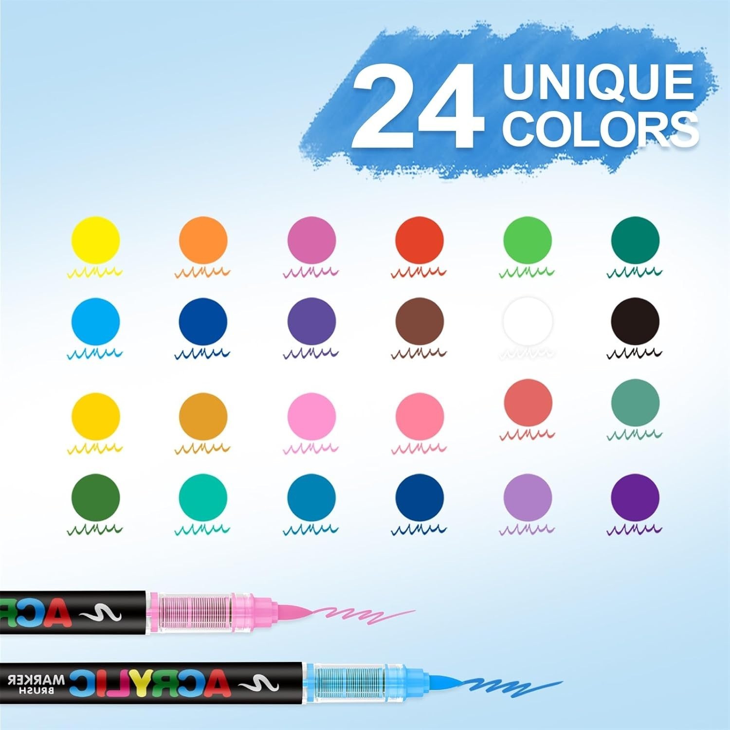 24PCS Waterproof Permanent Paint Marker Pen for Car Tyre Tire Tread Rubber Metal