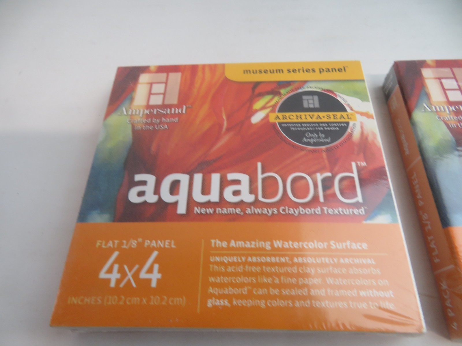 Ampersand Watercolor Painting Aquabord 1/8 “Flat Profile 4″x4” 8 Pack
