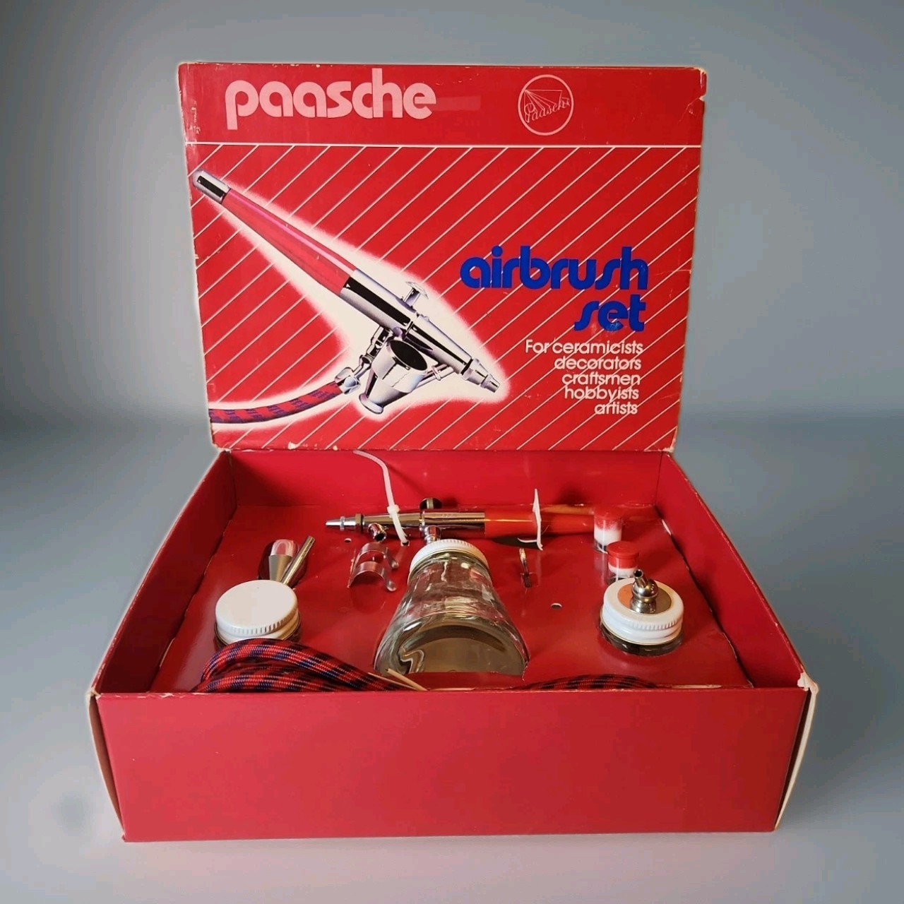 New VTG 80s Paasche V Airbrush Set – NOS Made in USA For Ceramics Artists Crafts
