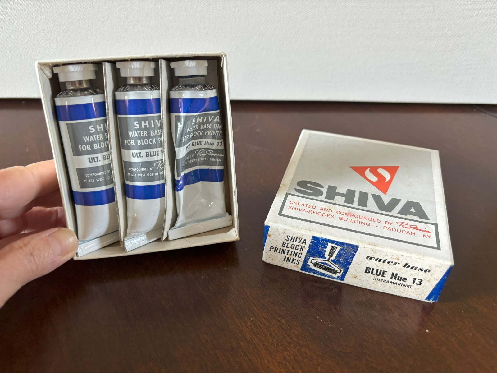 SHIVA Water Base Block Printing Ink BLUE Hue 13 Ultramarine (Box of 3 tubes)