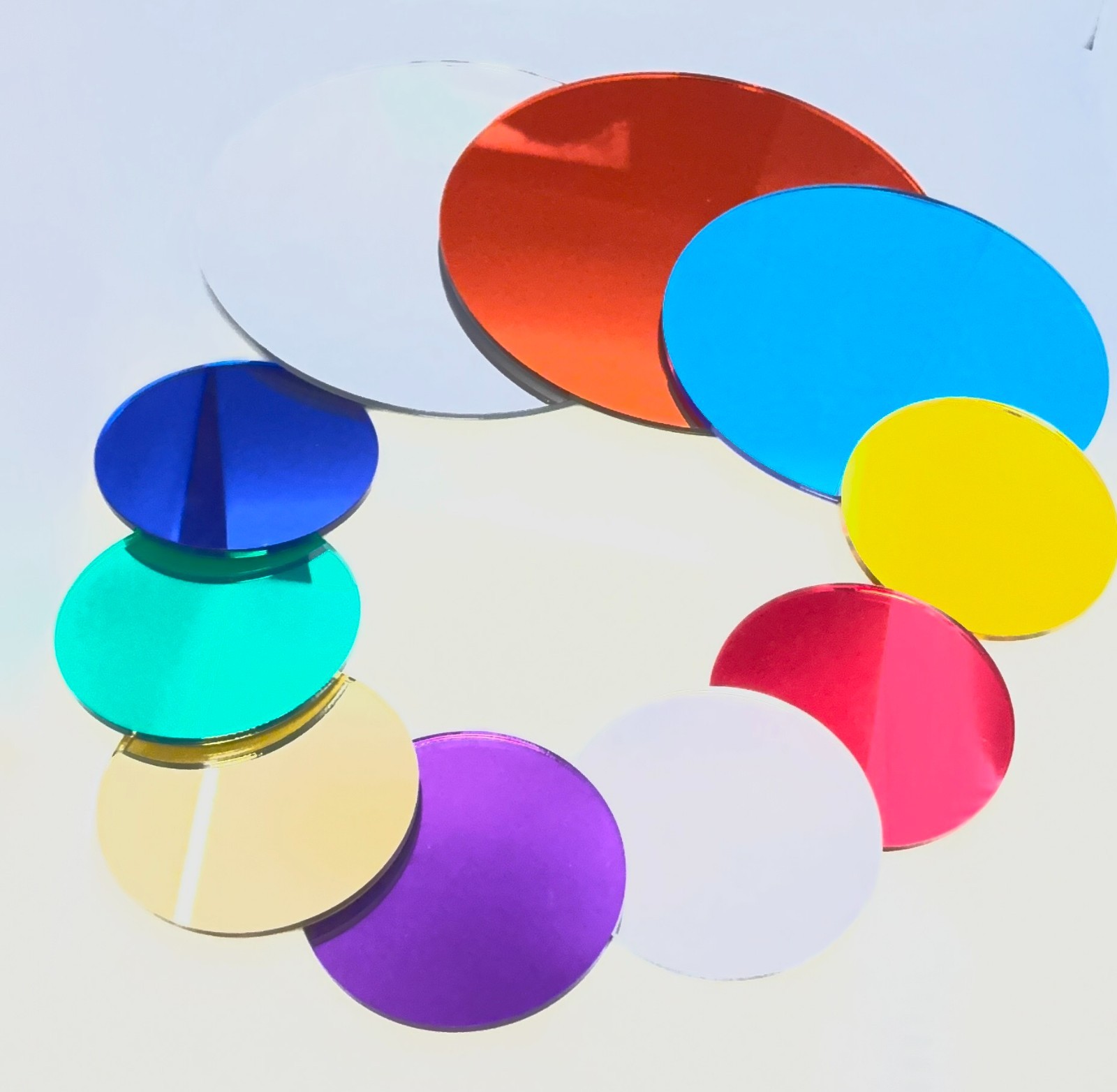 MIRROR Acrylic Plexiglass 1/8″ Plastic Sheet Circle Round **YOU PICK SIZE**