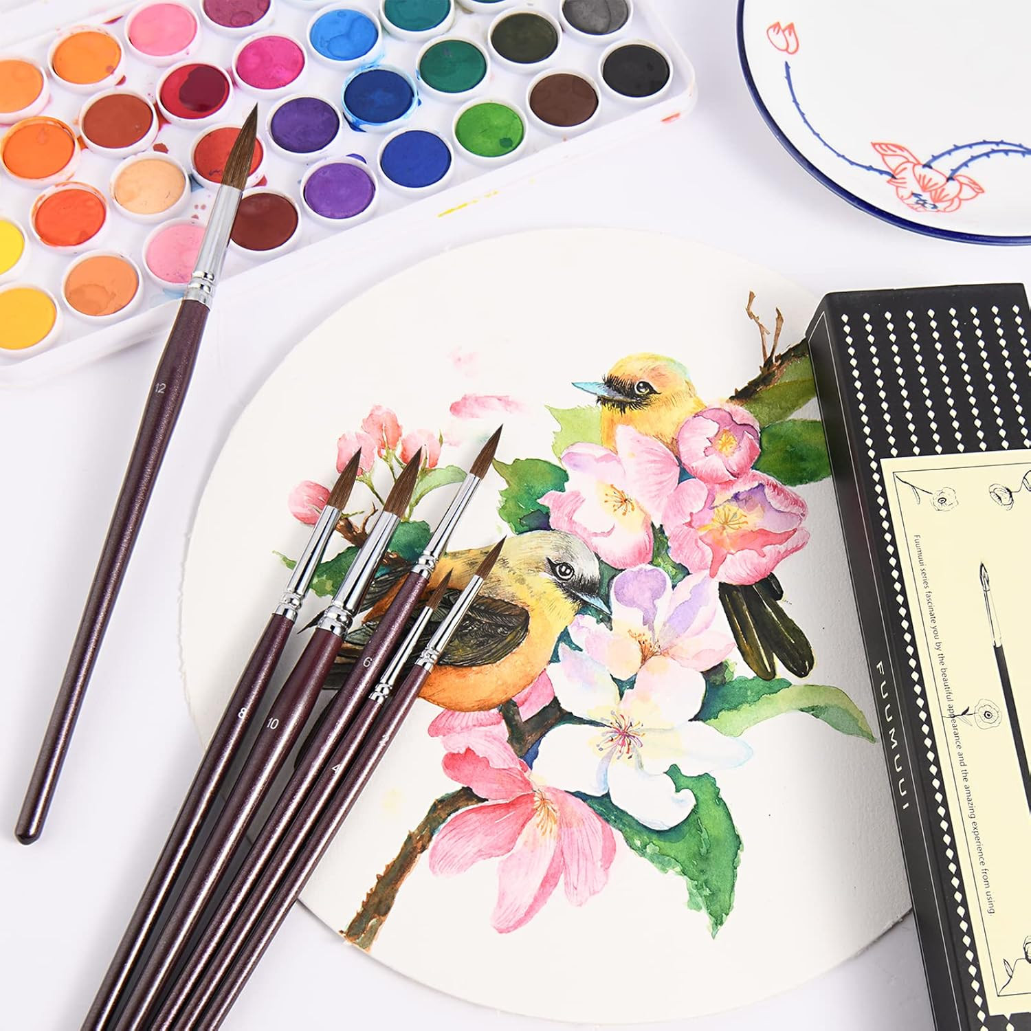 Kolinsky Watercolor Brush Set Pure Kolinsky Sable Hair Pointed round Art Paintbr