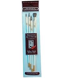 Princeton Art & Brush Co 4 Piece Short Brush Set Rounds & Flats Pony – Goat Hair