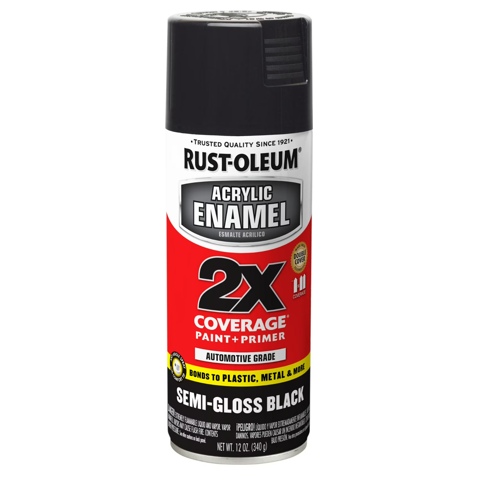 271915-6PK Acrylic Enamel 2X Spray Paint, 12 Oz, Semi Gloss Black, 6 Pack