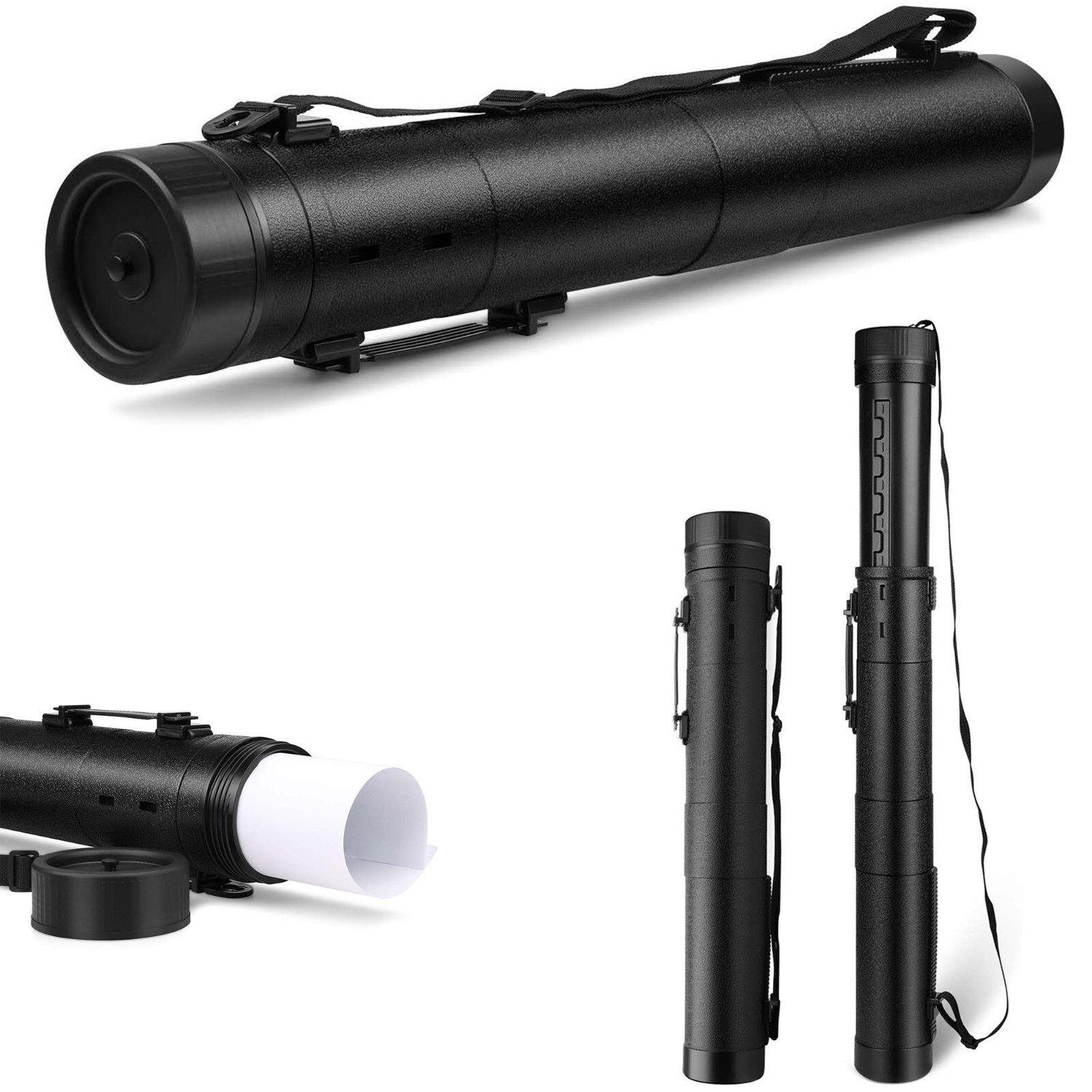 Document Storage Art Tubes Plastic Waterproof Telescoping Adjustable,77 to 135cm