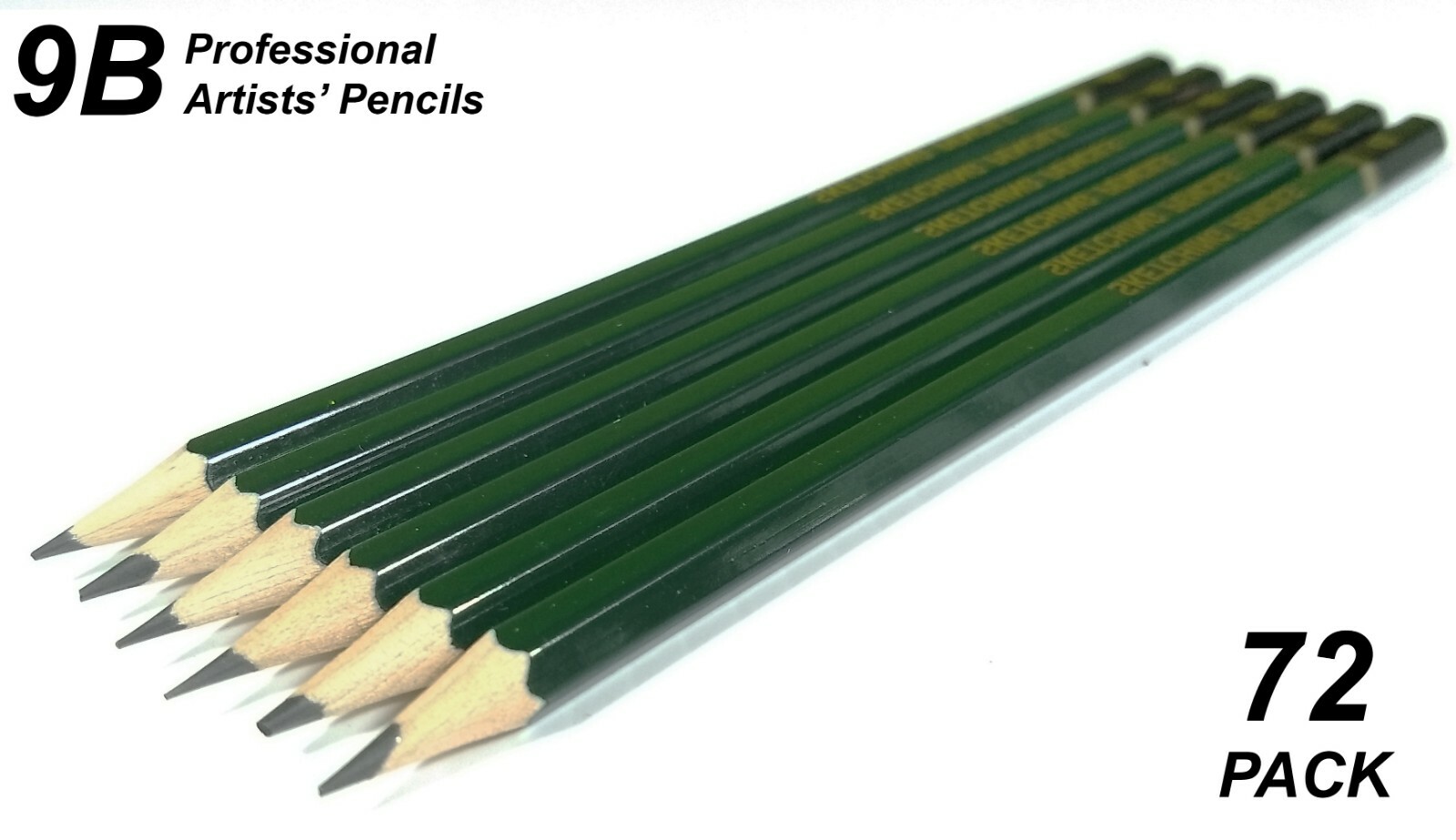 72 x 9B Professional Artists Pencils Art Graphics Lead Soft Dark