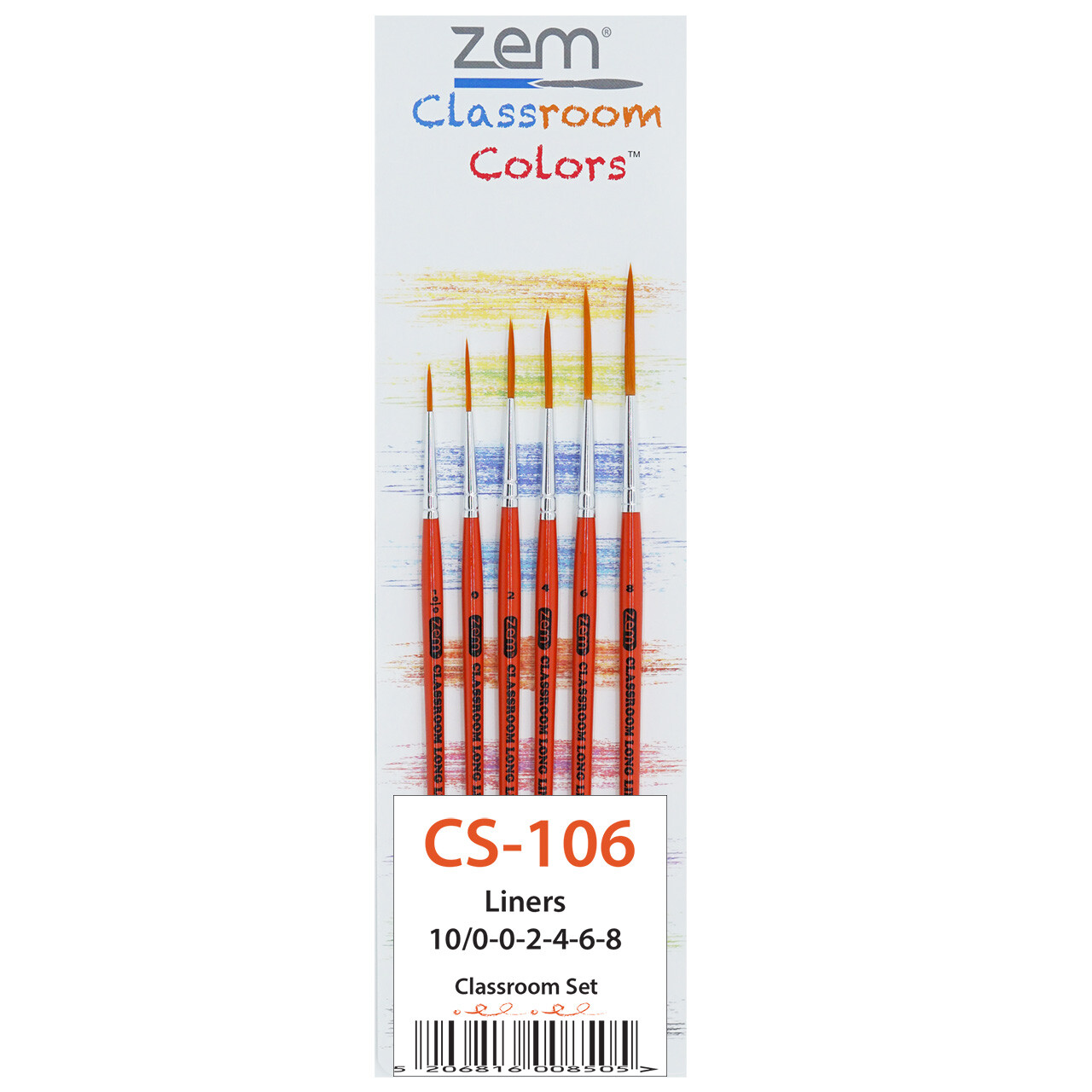 ZEM Classroom Colors Economy Artist Brush Sets 6 Types