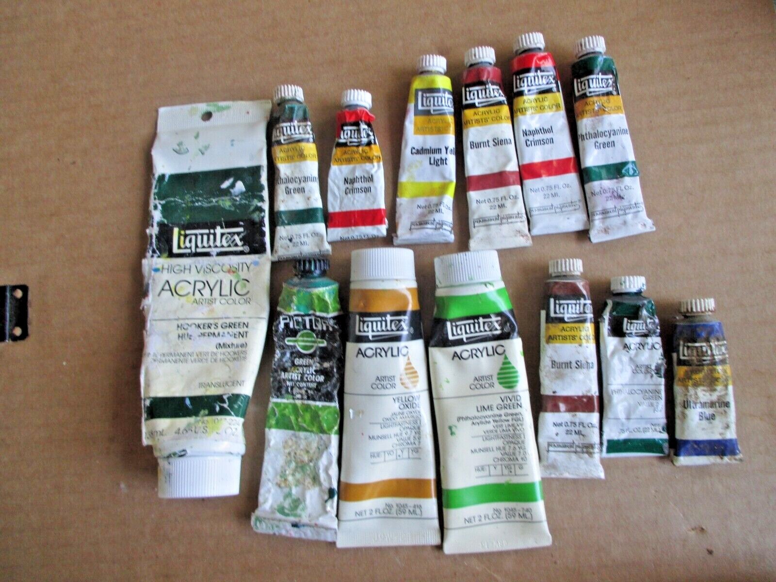 Liquitex Acrylic Artist Color Paint Used Tubes lot