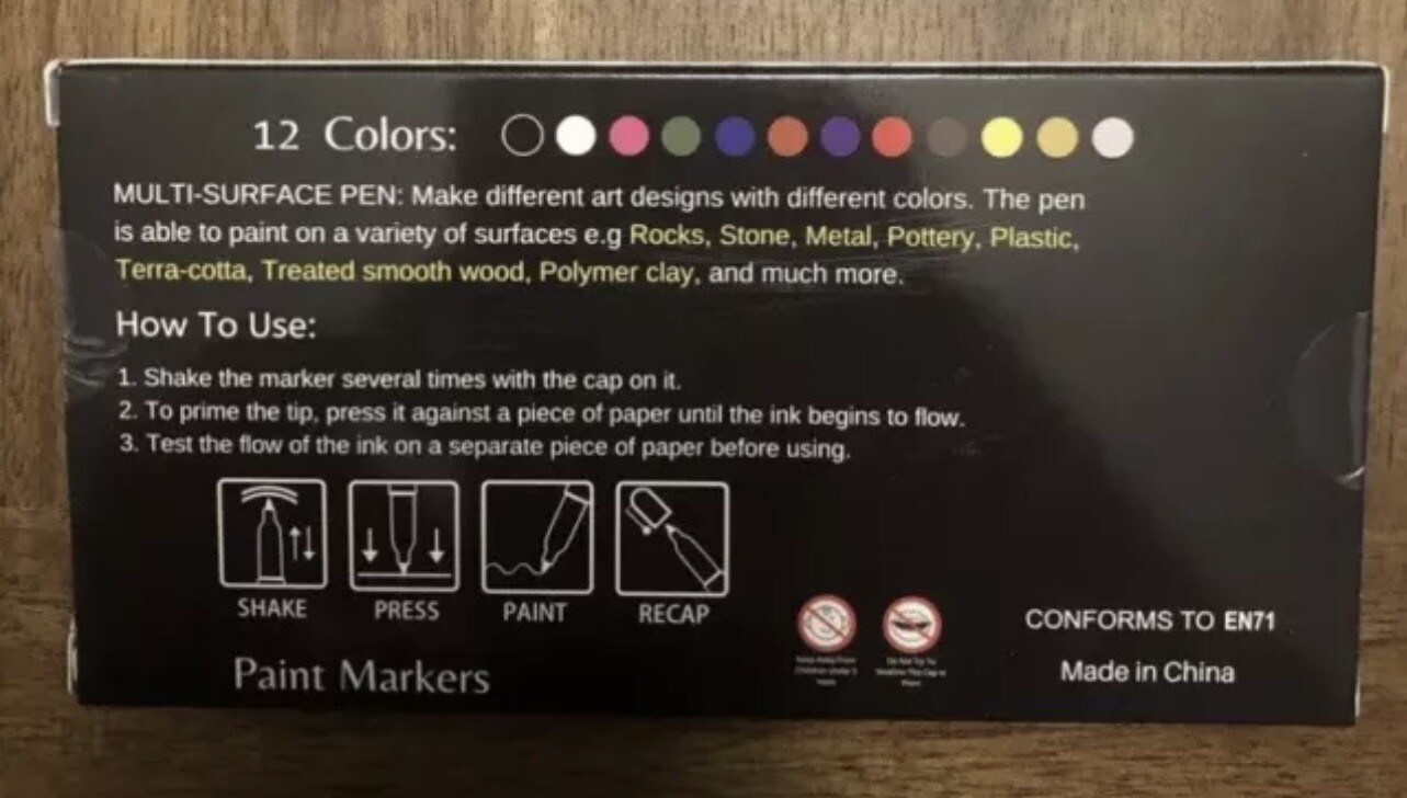 Acrylic Paint Pens-Set of 12 Premium Markers Extra Fine Tip for DIY Art