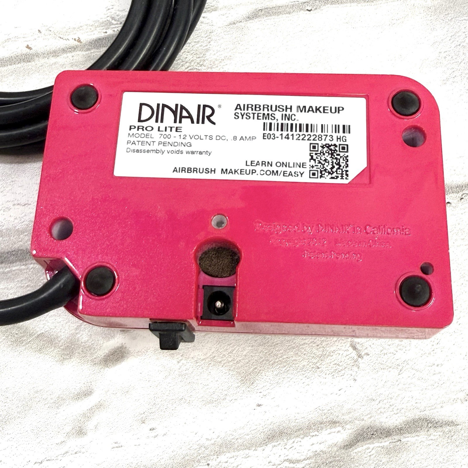 Dinair Pro Lite Airbrush Makeup Cosmetics Systems Compressor Model 700 Pink