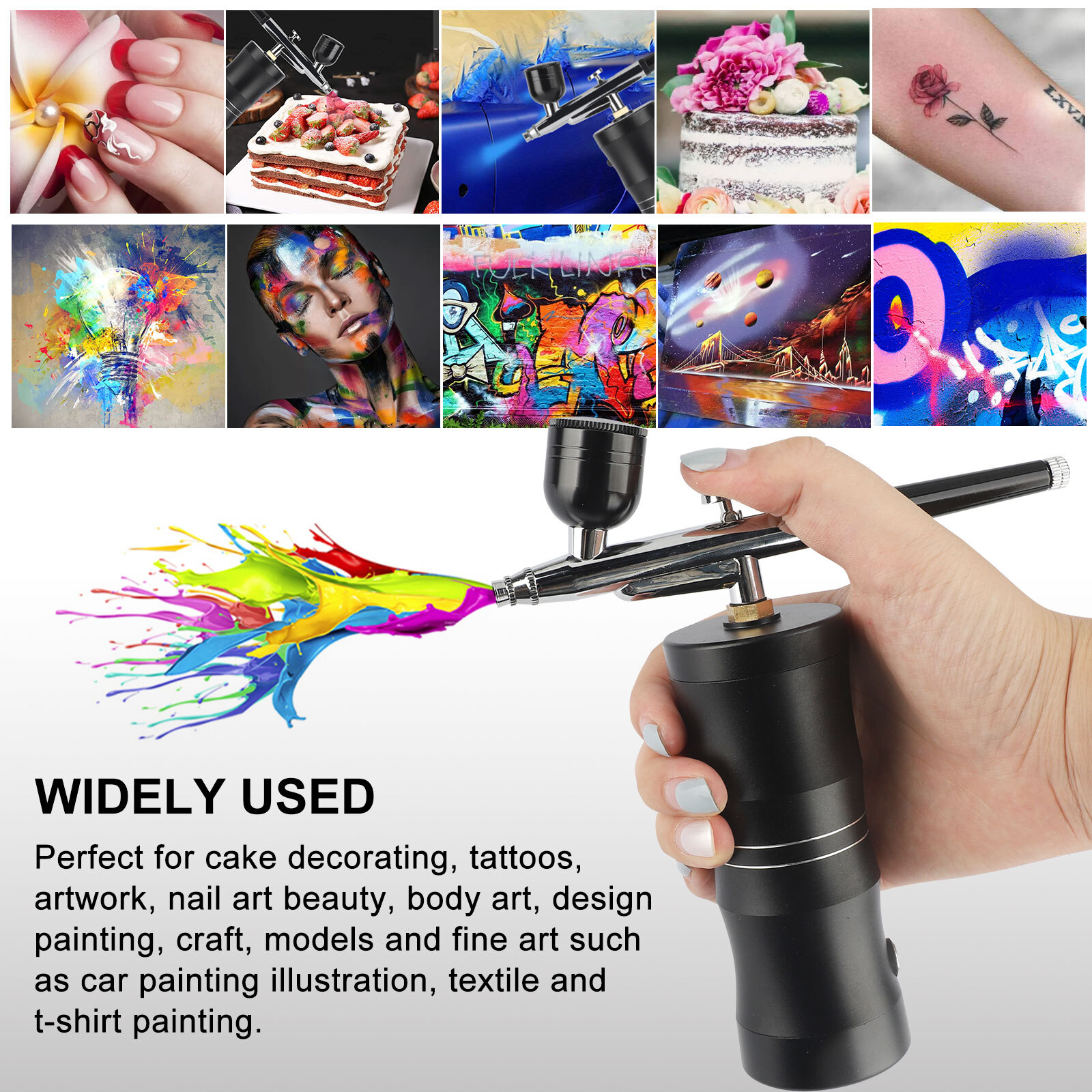 Portable Air Compressor Kit Airbrush Paint Spray Gun Nail Art Tattoo Airbrush
