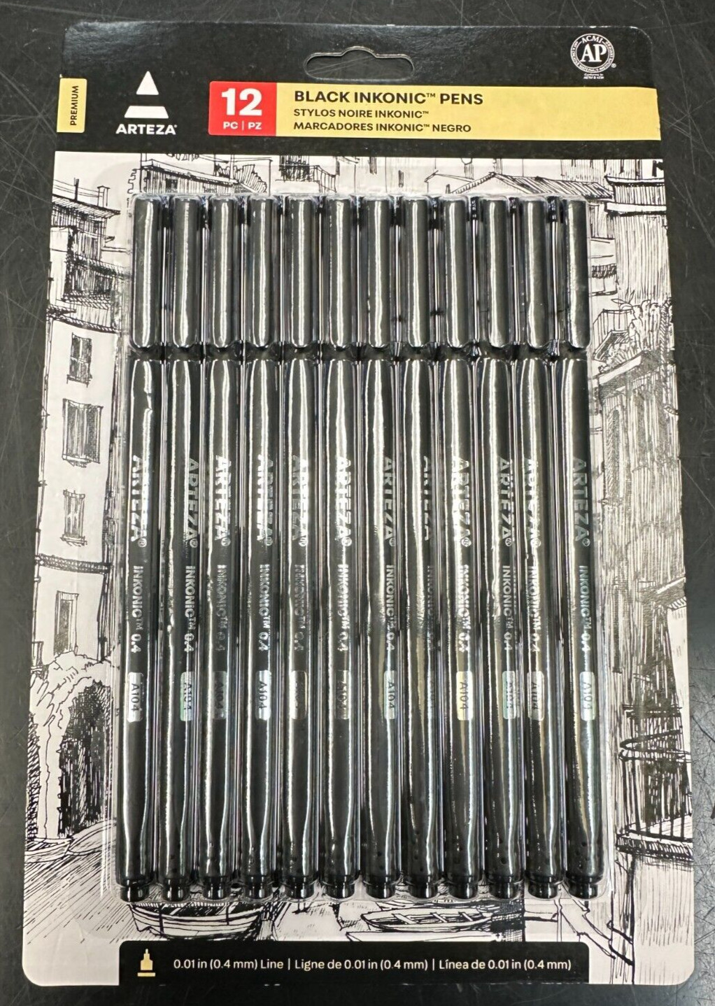 ARTEZA 12PC BLACK INKONIC PENS (ARTZ-RET-50016)