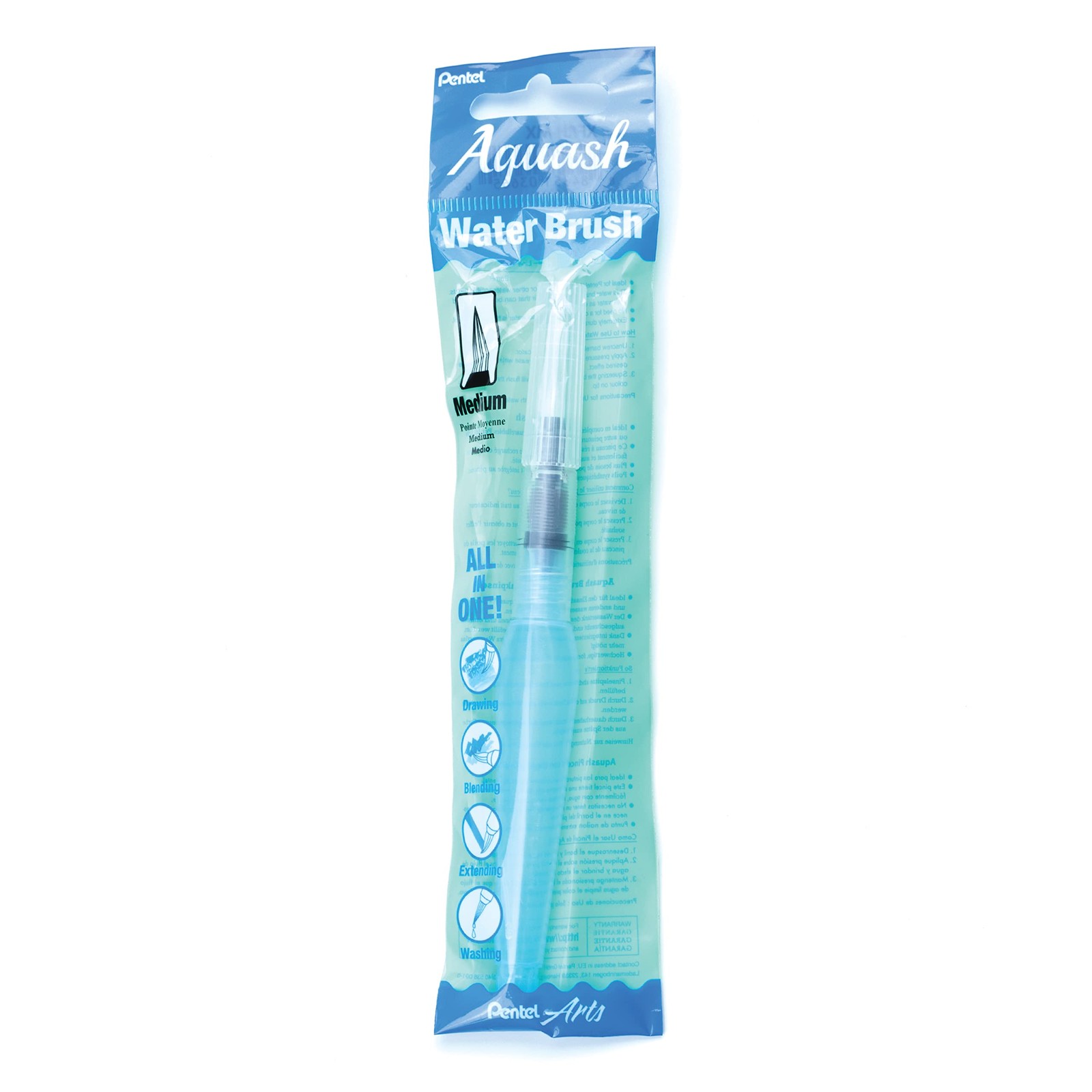 Pentel Japan Aquash Waterbrush Water Brush 1 Count (Pack of 1), Multicolor