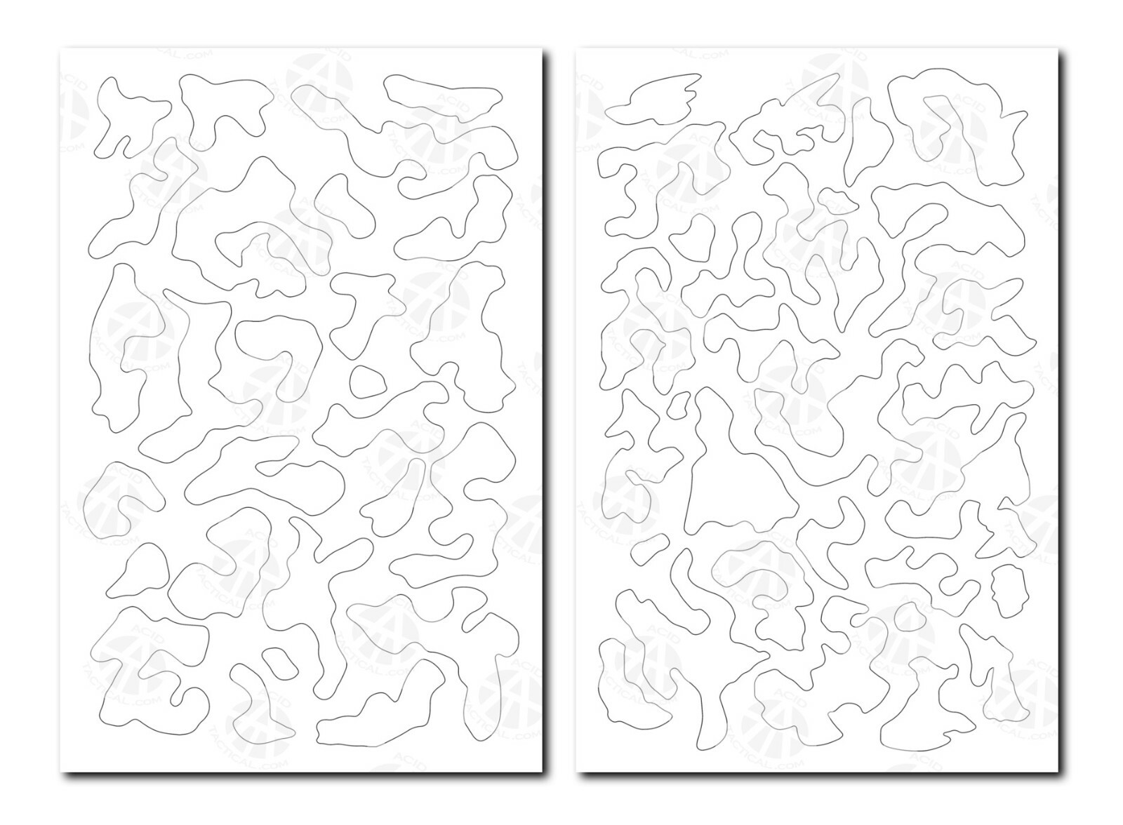 2pk ADHESIVE Camouflage Airbrush Paint Duracoat Gun RC Stencils SMALL MULTICAM