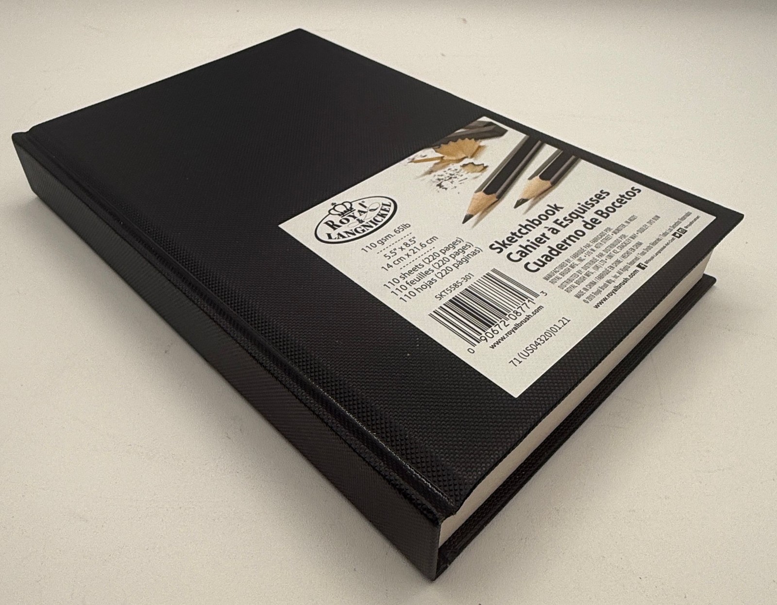 Royal Langnickel Artist Sketchbook 5.5×8.5 Black Hardcover 110 Sheets