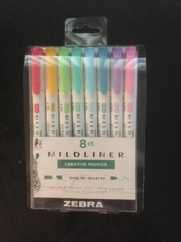 Zebra Mildliner Creative Double Ended Water Resistant Markers 8 Ct