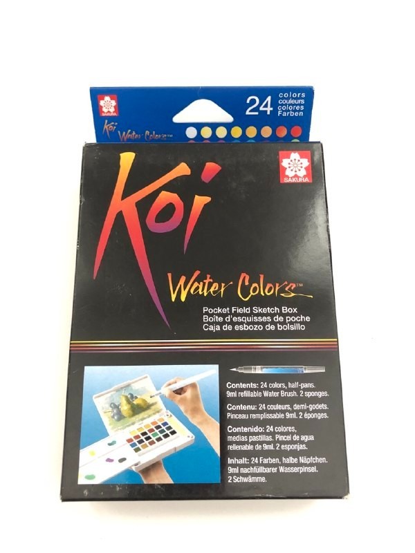 Sakura KOI Water Colors Pocket Field Sketch Box ~ 24 Colors
