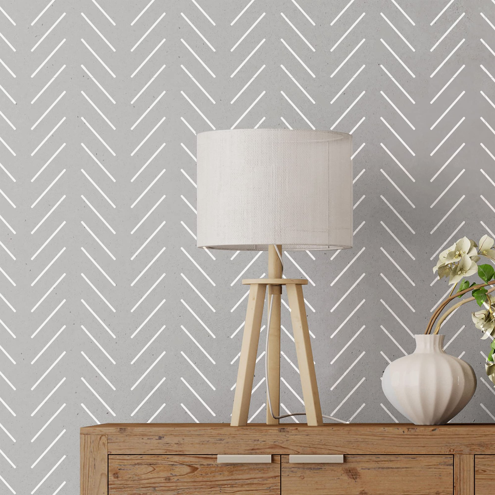 Stencilit Herringbone Duo Wall Stencil For Painting 2-Pack Geometric Wall