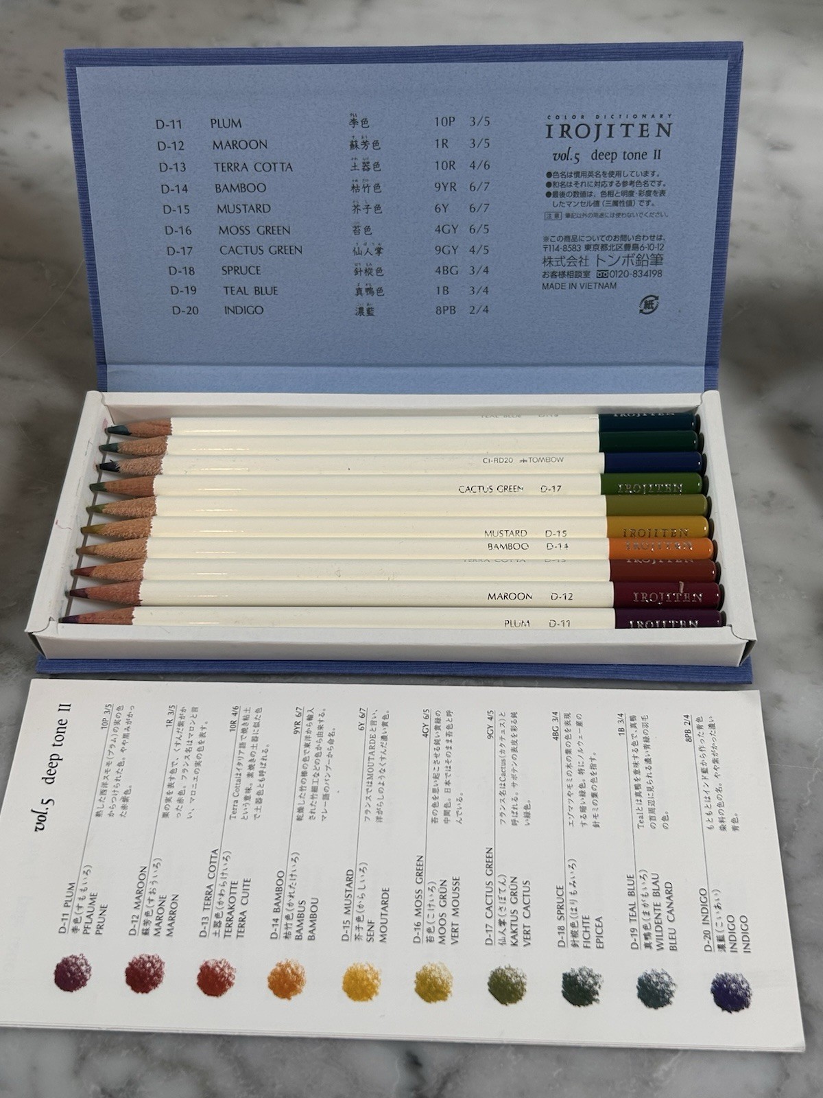 Tombow Irojiten Color Dictionary Sets Vol. 4–9 + Fluorescent + Extras — 6 Boxes