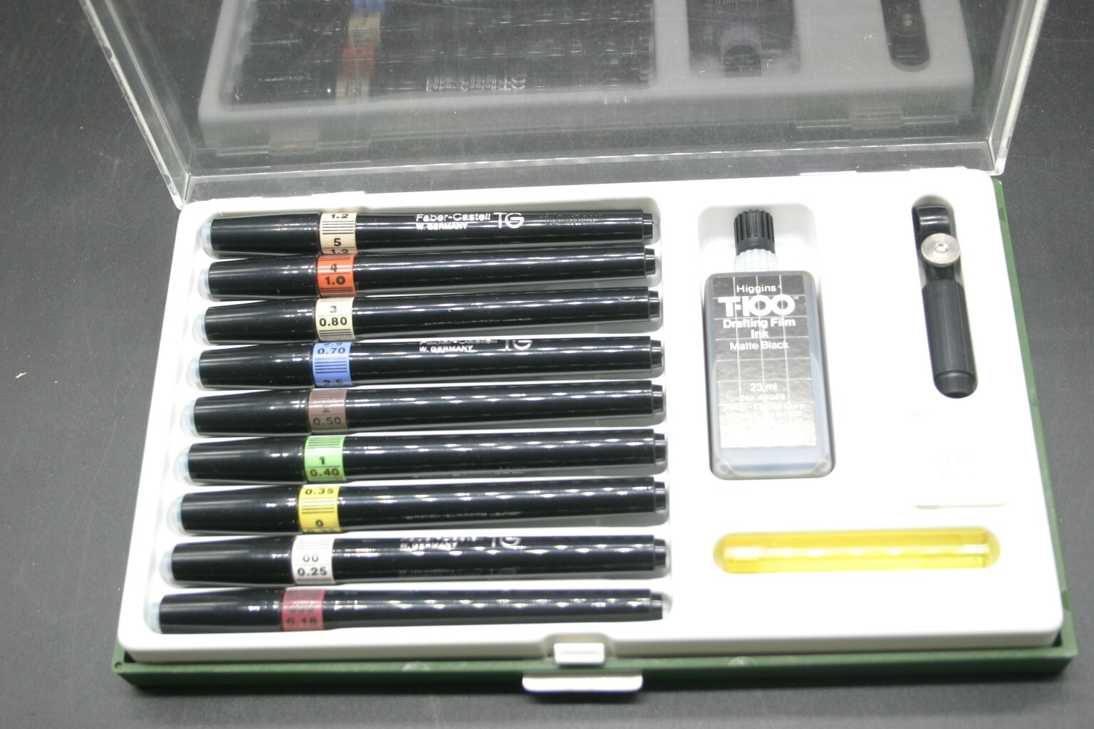 New NOS Faber Castell TG Technical 9 Pen Set made Germany Drawing Drafting Art