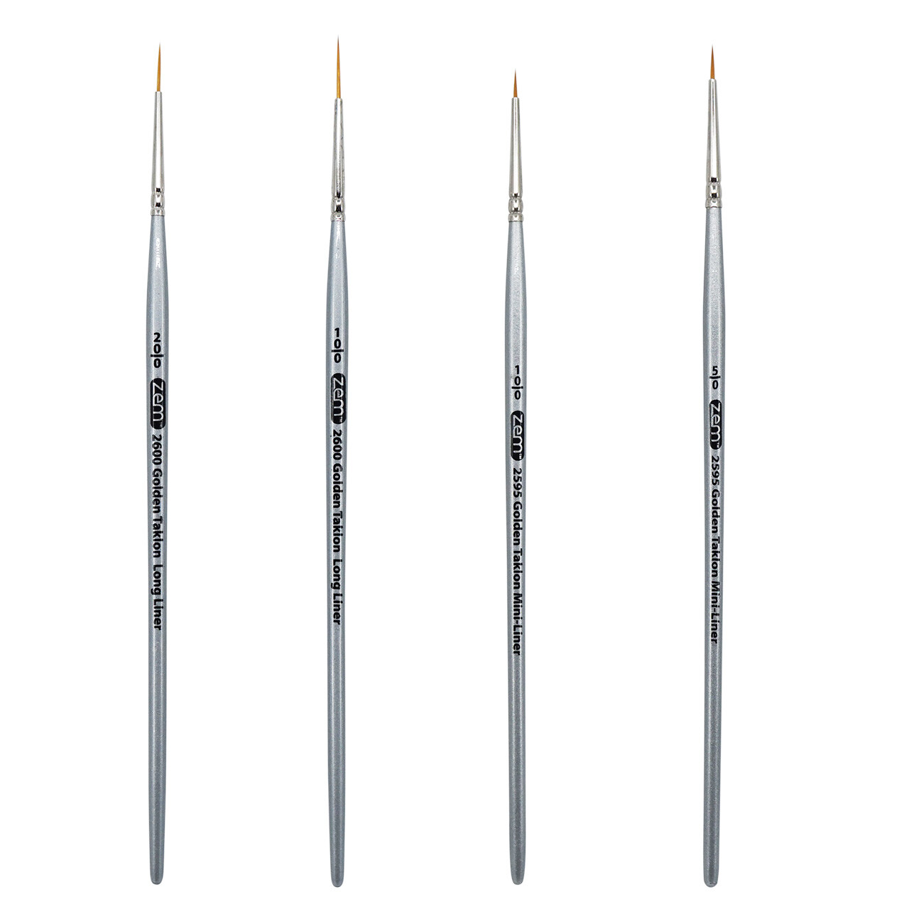 AS-30 Golden Taklon Synthetic Mini & Long Liners Brush Set 4 pcs